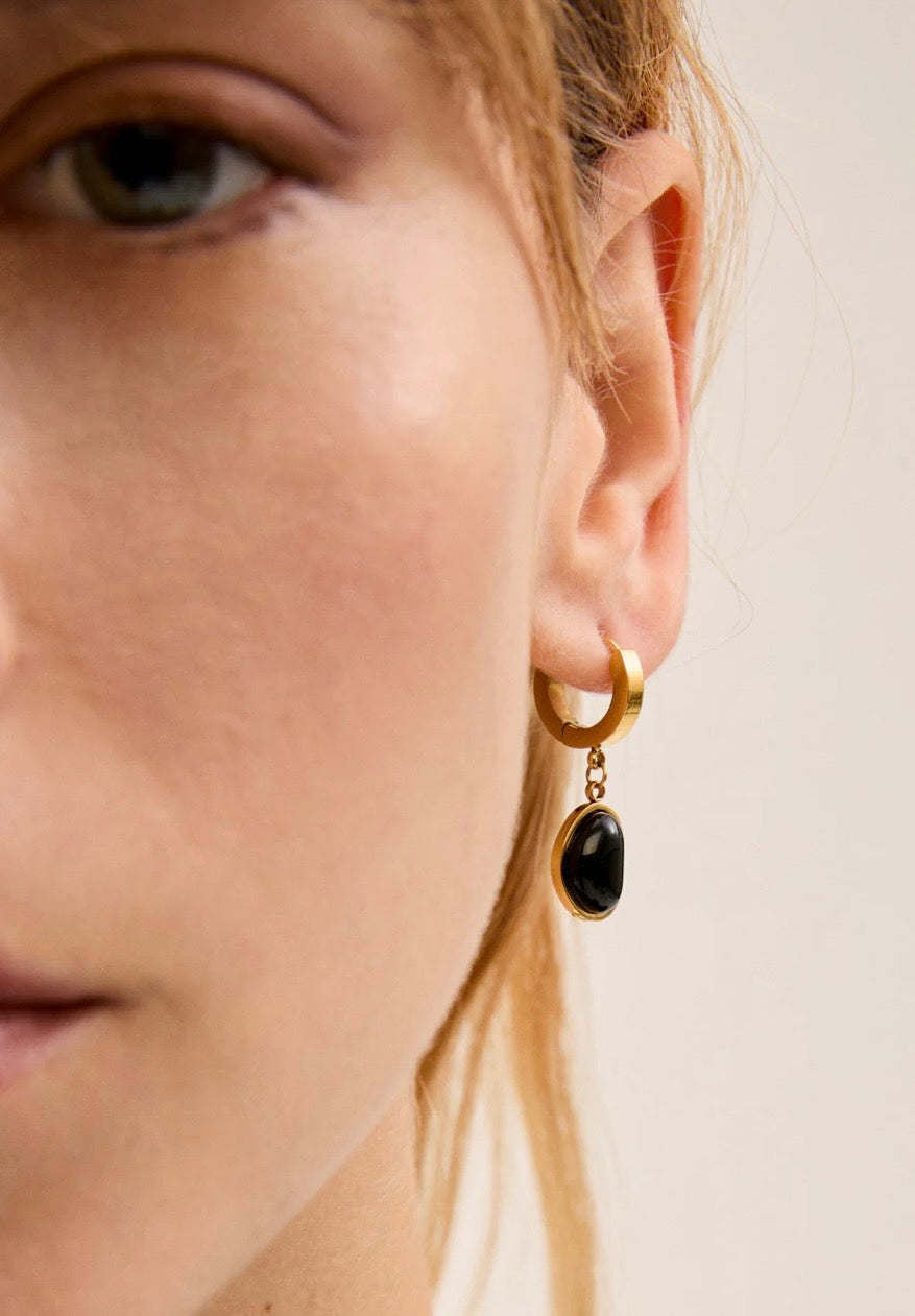 Orecchini oro/nero Nalì