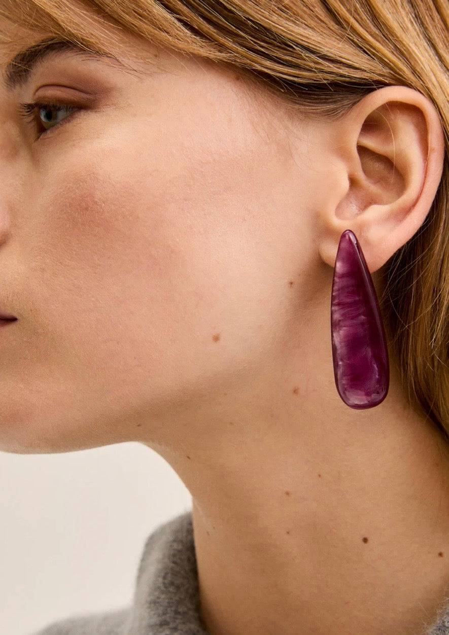 Orecchini magenta lunghi Nalì