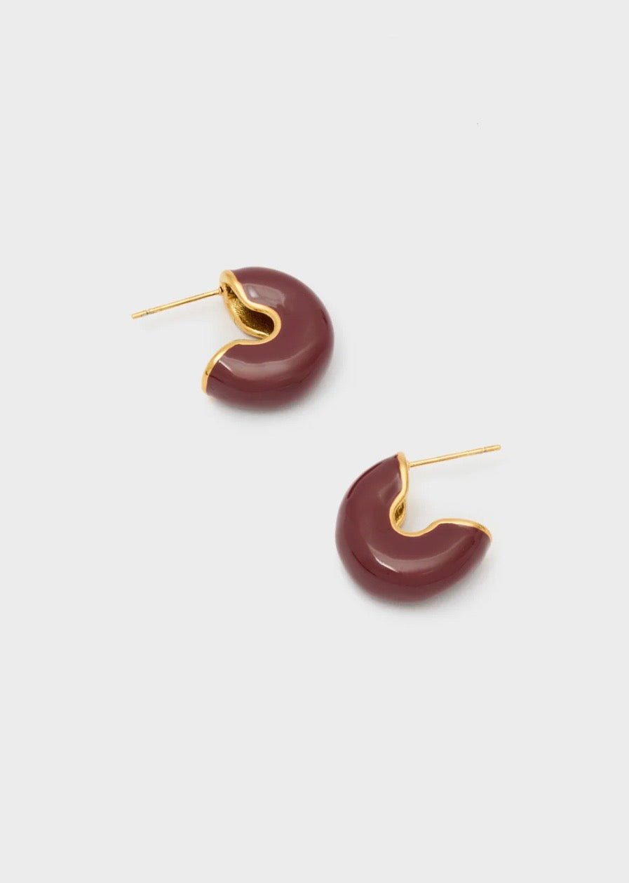 Orecchini semicerchio oro/vino Nalì