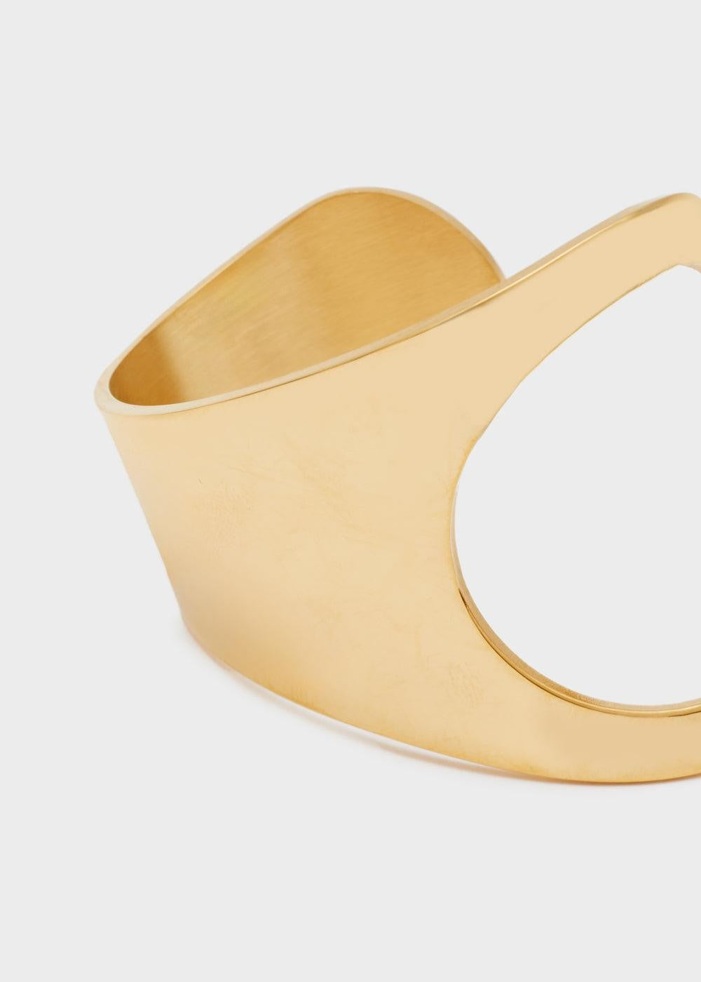 Bracciale Rigido Dorato Design Asimmetrico