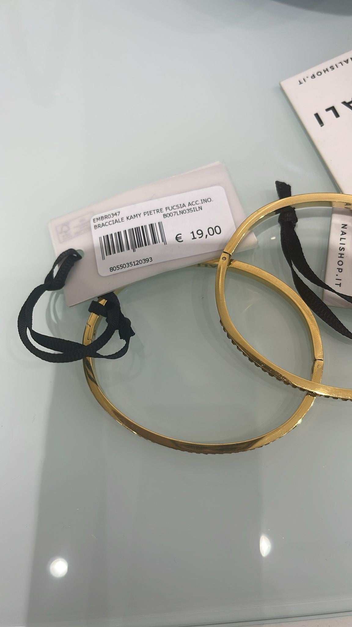 Bracciale Rigido Dorato con Cristalli