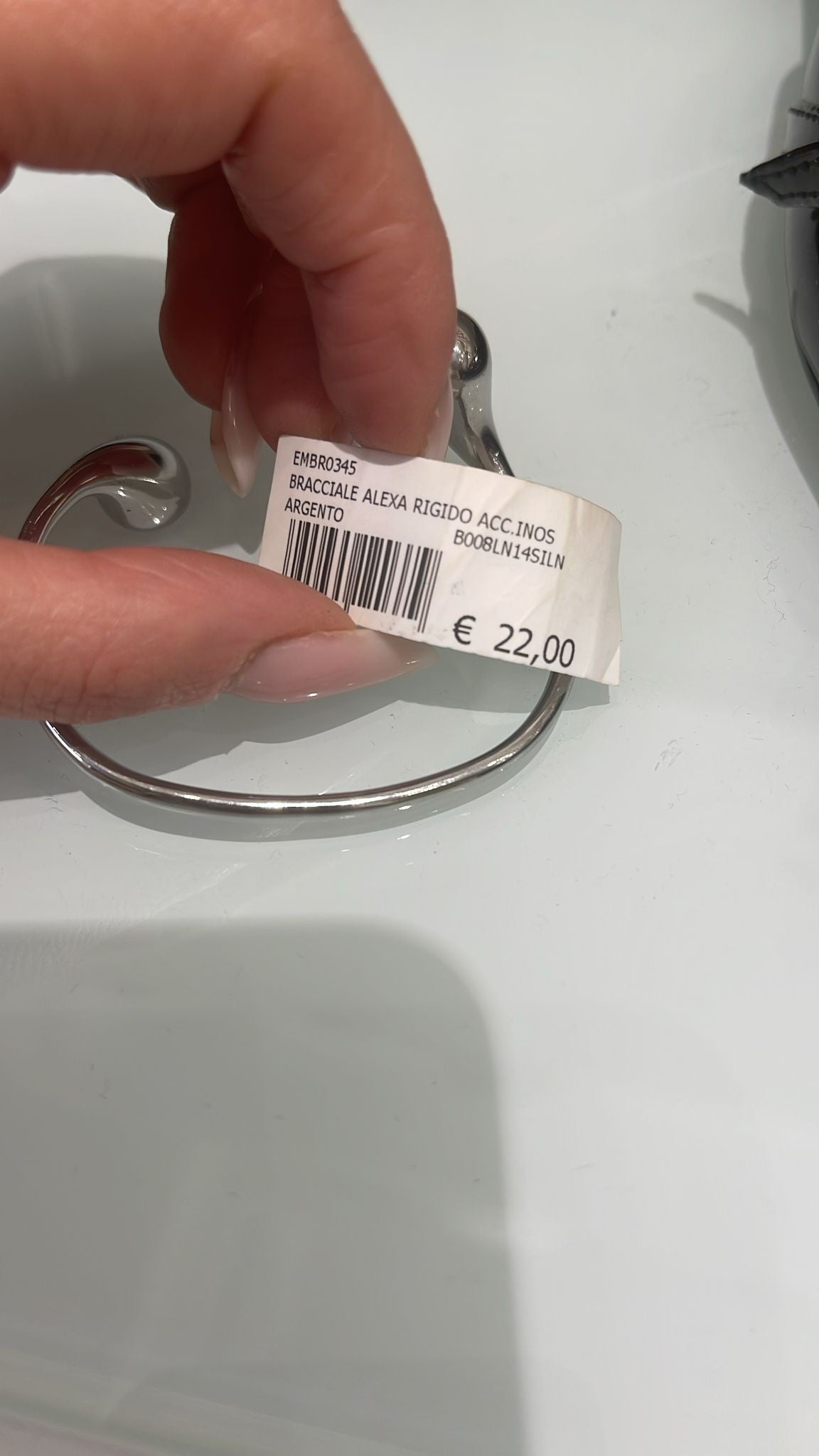 Bracciale Rigido Aperto in Metallo Silver