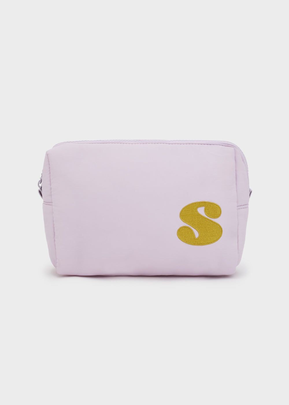 Beauty Case Verde Pastello con Iniziale Rosa