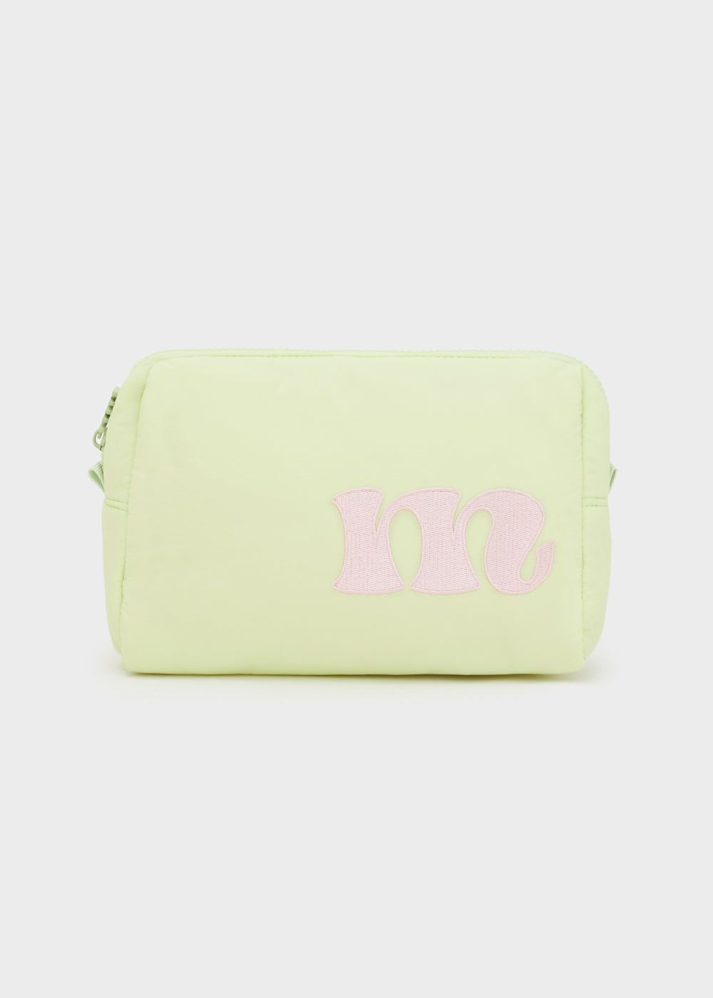 Beauty Case Verde Pastello con Iniziale Rosa