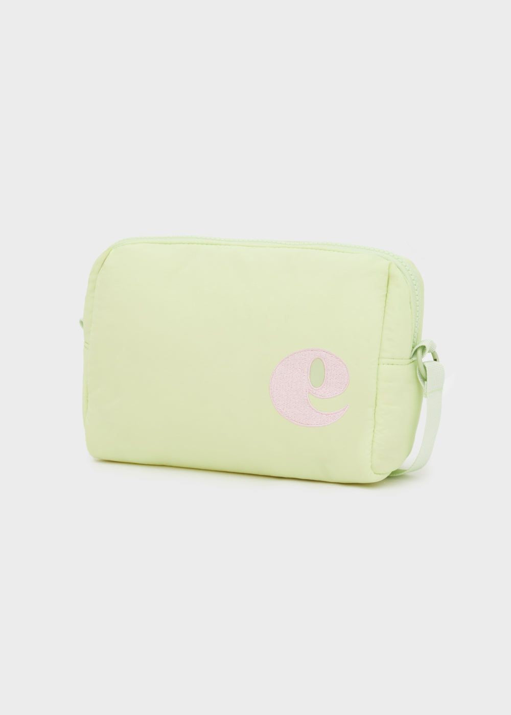 Beauty Case Verde Pastello con Iniziale Rosa