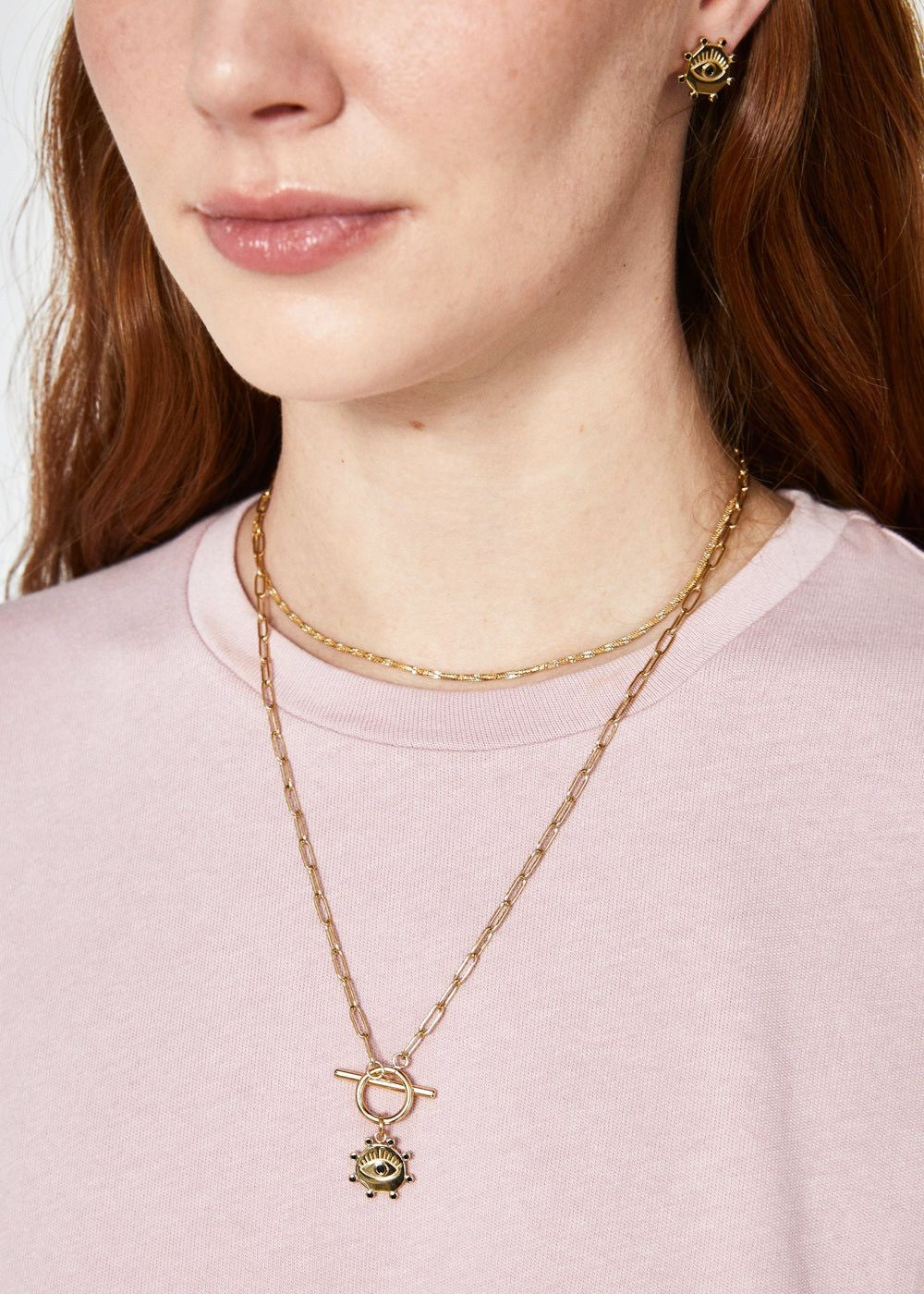 Collana con Occhio Nero e Chiusura T-Bar