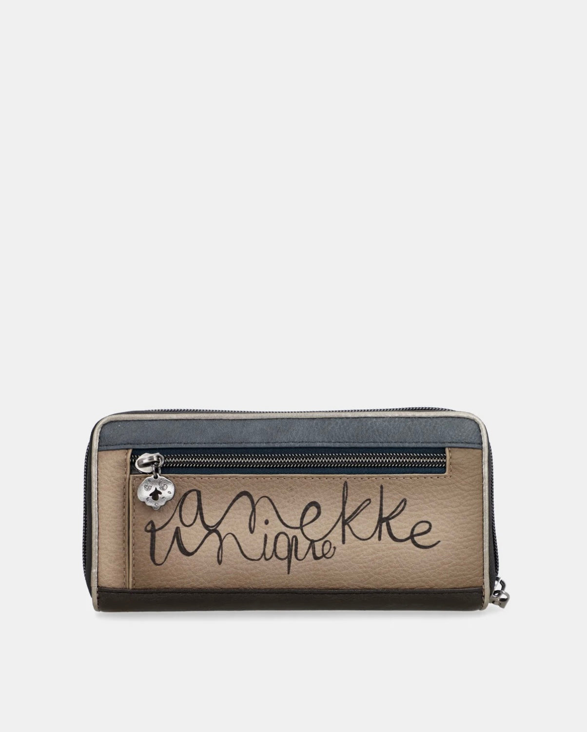 Portafoglio fantasia taupe/grigio Anekke