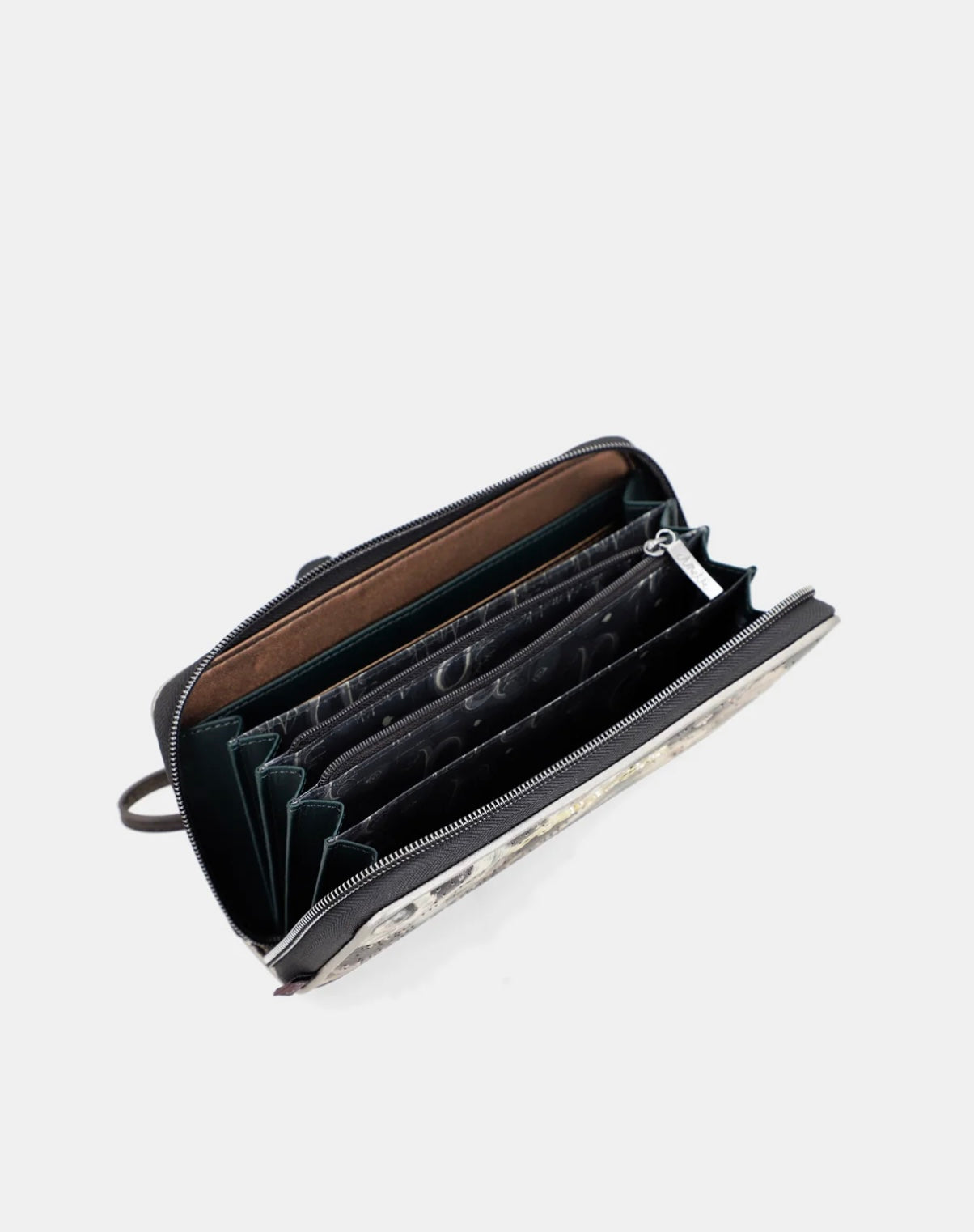 Portafoglio fantasia taupe/grigio Anekke