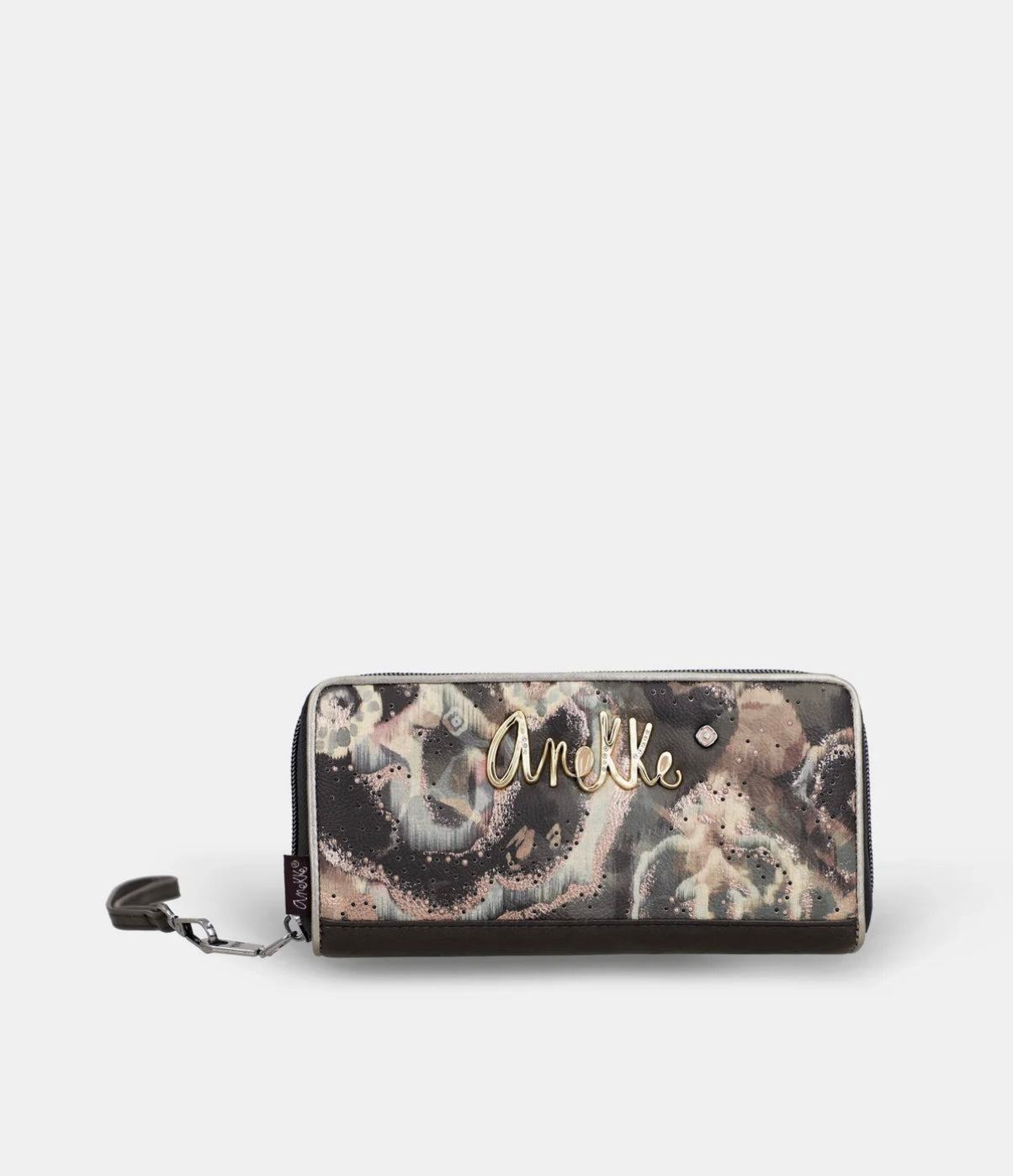 Portafoglio fantasia taupe/grigio Anekke