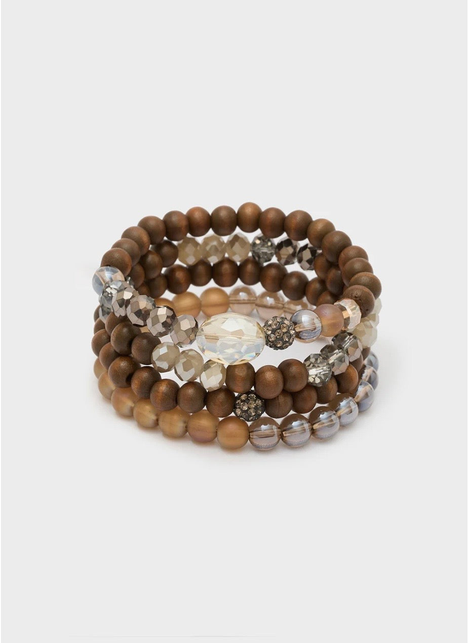 Set bracciali legno grigio Nalì