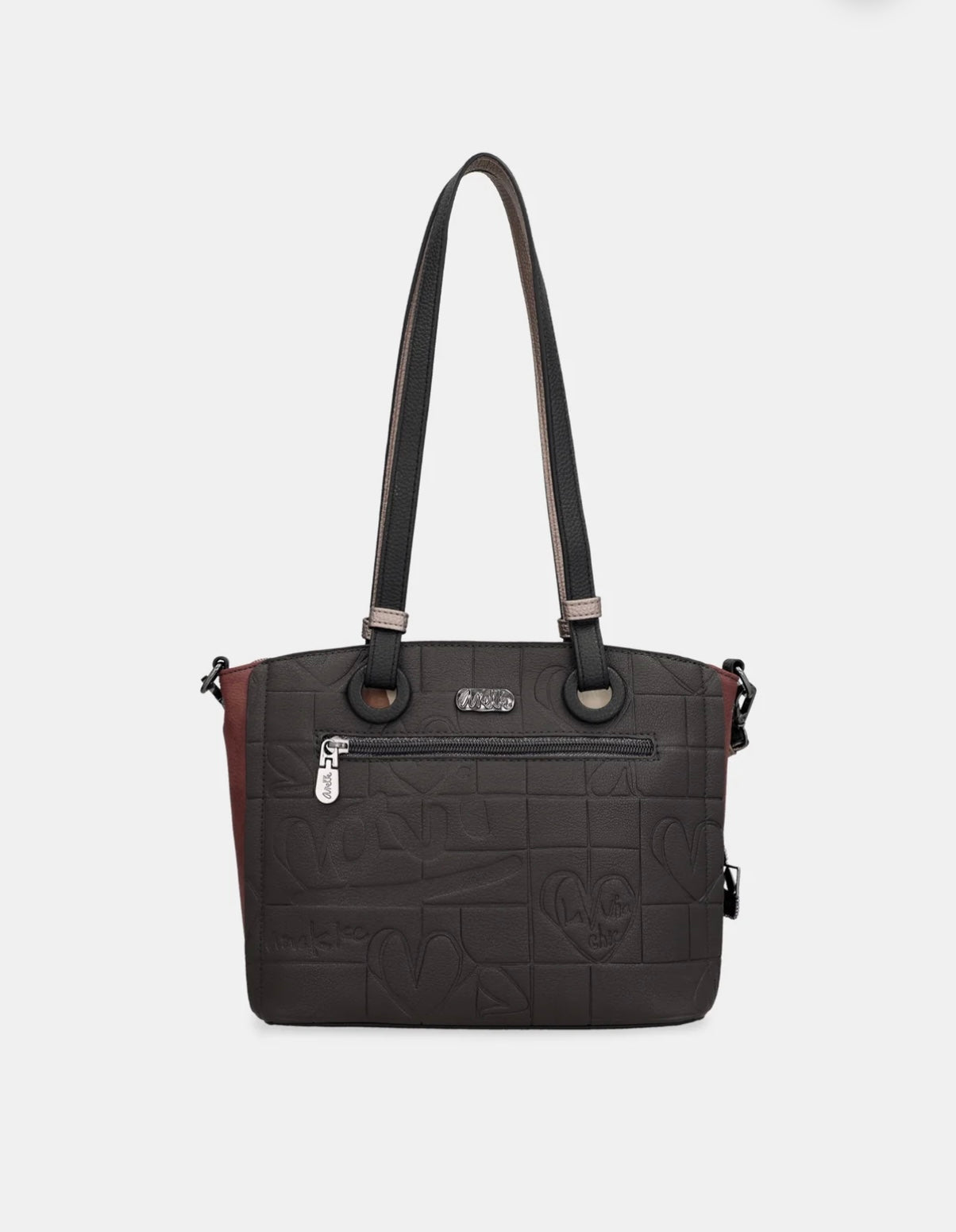 Borsa tote fantasia marrone/testa di moro Anekke