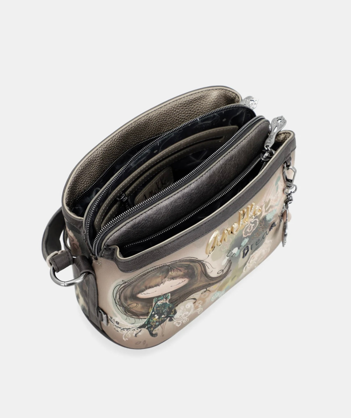 Borsa tracolla fantasia taupe Anekke