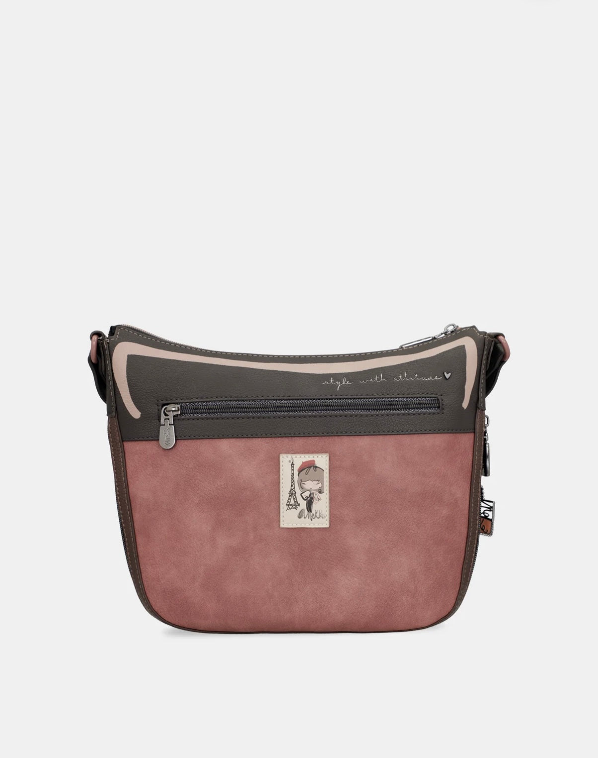 Tracolla grande fantasia beige/marrone/ testa di moro Anekke