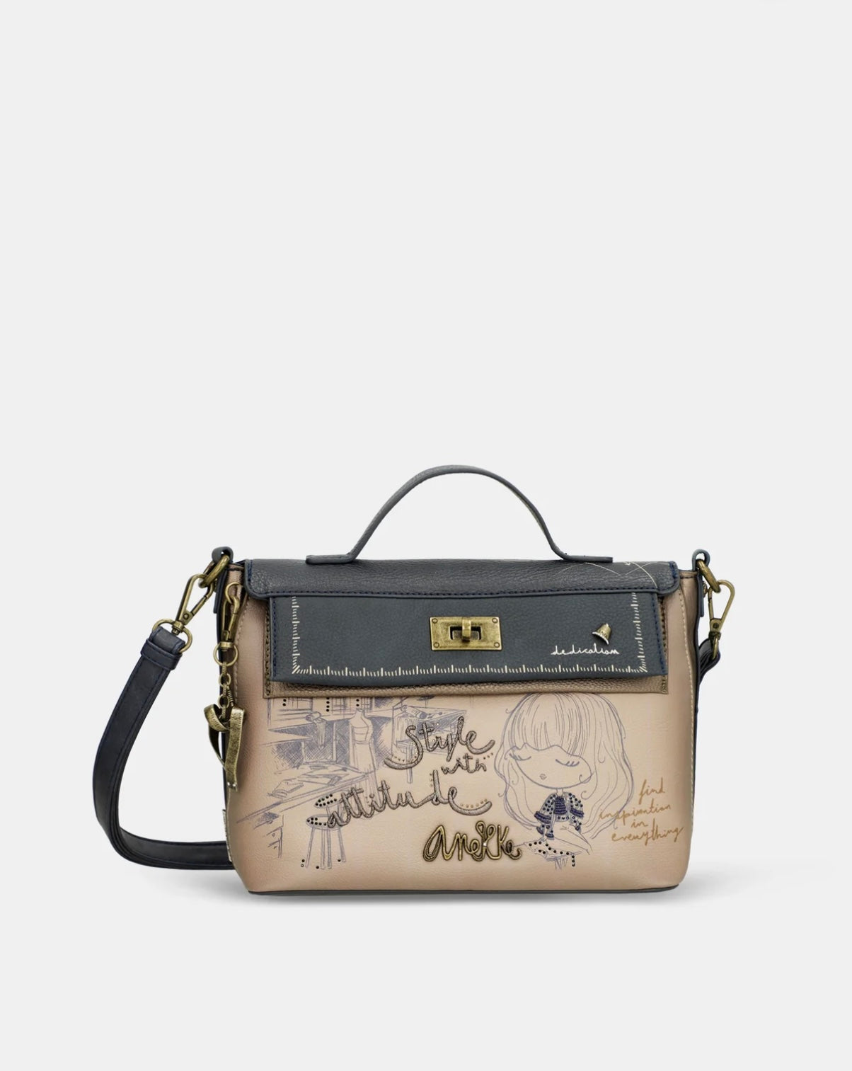 Borsa fantasia beige/blu Anekke