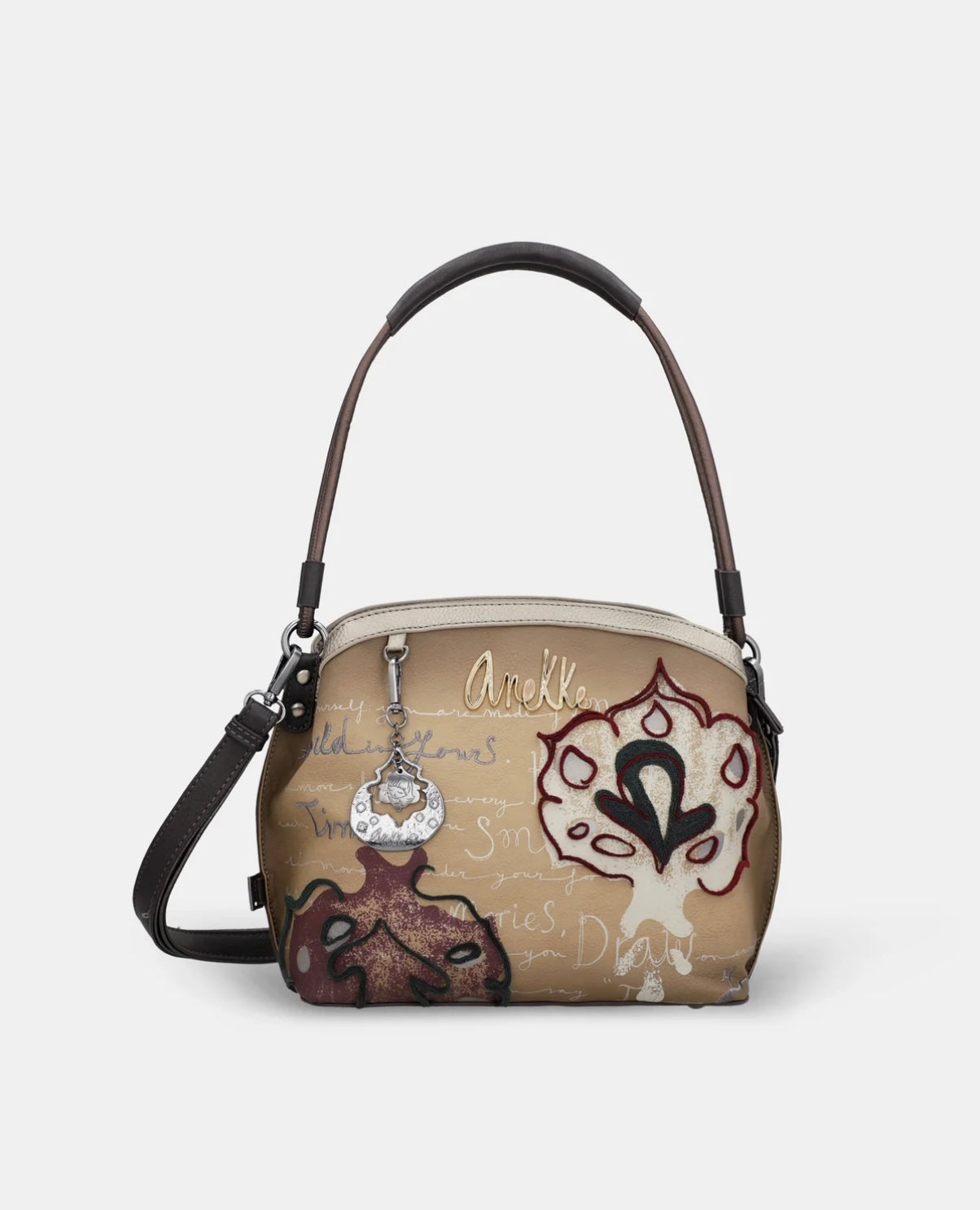 Borsa a spalla fantasia taupe/marrone Anekke