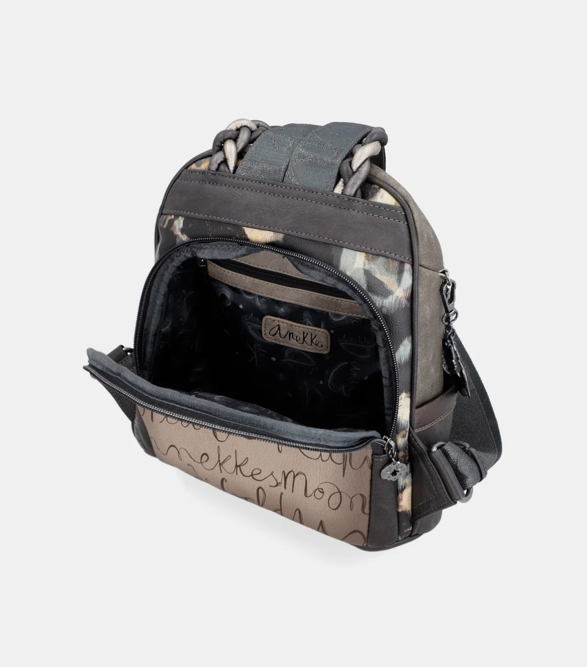 Zaino fantasia taupe/grigio Anekke