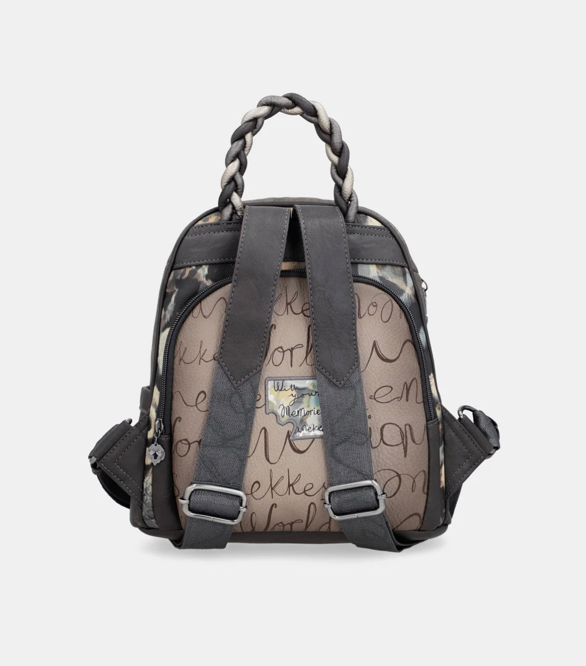 Zaino fantasia taupe/grigio Anekke