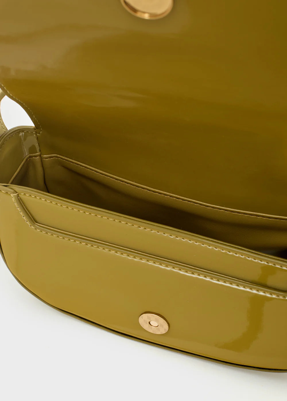 Borsetta in vernice verde oliva Nalì